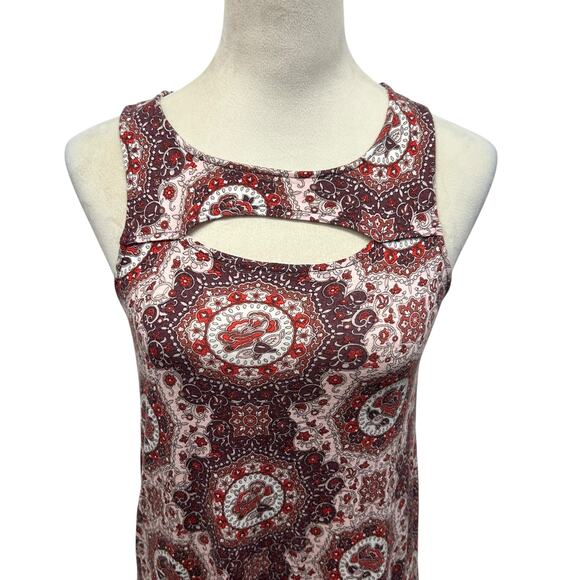 Boho Festival‎ Sleeveless Mini Dress Aeropostale Cutout Mandala Print S - Picture 2 of 7